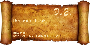 Donauer Elek névjegykártya